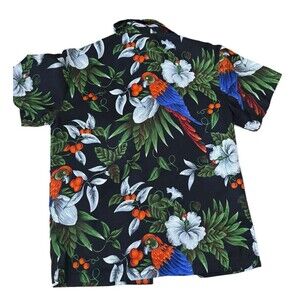 King Kameha Hawaiian Shirt Men XS Button Up Short Sleeve Parrot Floral Christmas